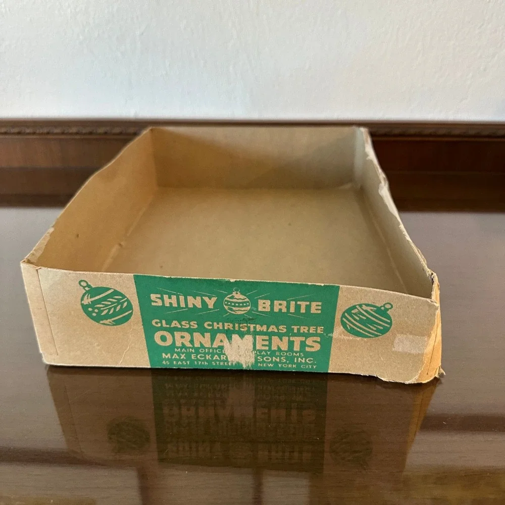 Vintage Shiny Brite Glass Christmas Ornament Box Base Max Eckardt & Sons 13x9x3